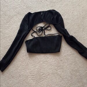 Shein/ Halter Black Bandeau Halter Women's /Bolero Shrug